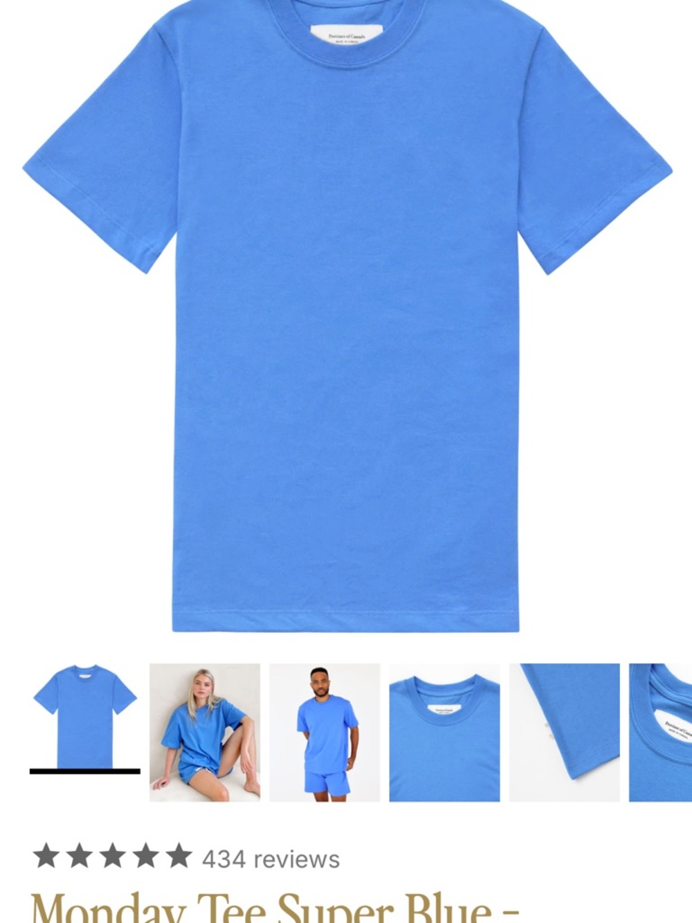 Monday Tee Super Blue Crewneck T-Shirt